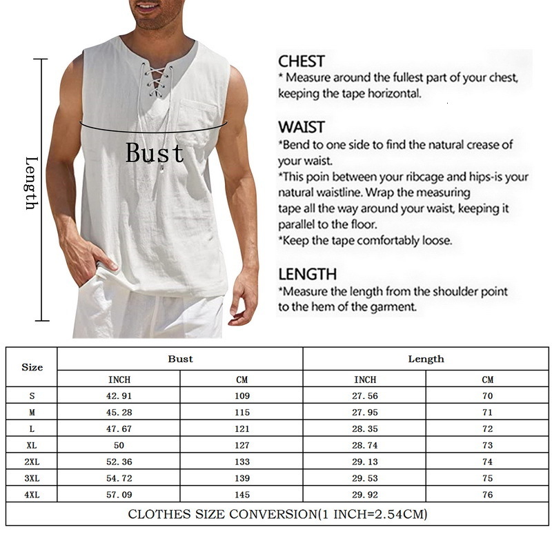 Men's Tank Tops Fashion Mens Summe Tank Tops Cotton Linen Casual Sleeveless Tops Loose Lace Up V-Neck Pocket Tees Shirts Male Streetwear 230419