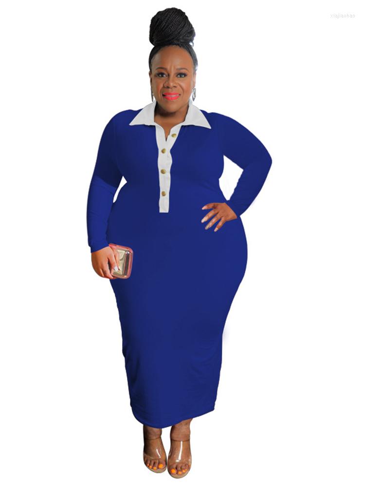 Plus Size Dresses 5XL Long Women Turn Down Collar Ankle Leg Pants Suits Autumn Fashion Casual Oversize Maxi Vestidos