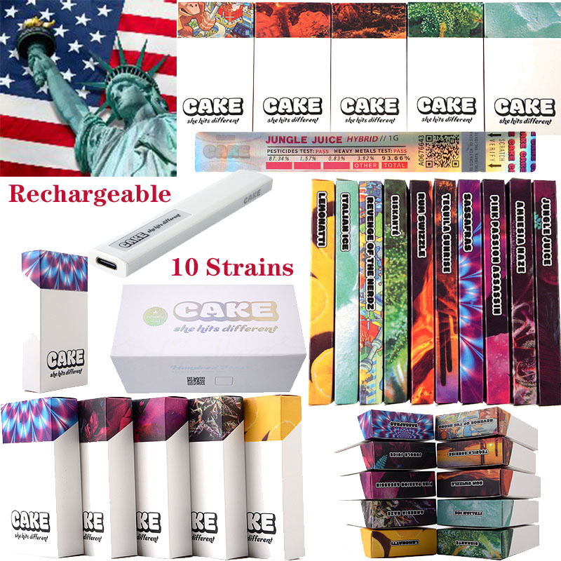 USA Stock Cake E Cigarette Rechargeable Disposable Vape Pen 1ml Starter Kit Vapes Cartridges Empty Carts Device Pods Vaporizer Pod She Hit Different 10 Strains
USA Stock Cake E Cigarette Rechargeable Disposable Vape Pen 1ml Starter Kit Vapes Cartridges Empty Carts Device Pods Vaporizer Pod She Hit Different 10 Strains