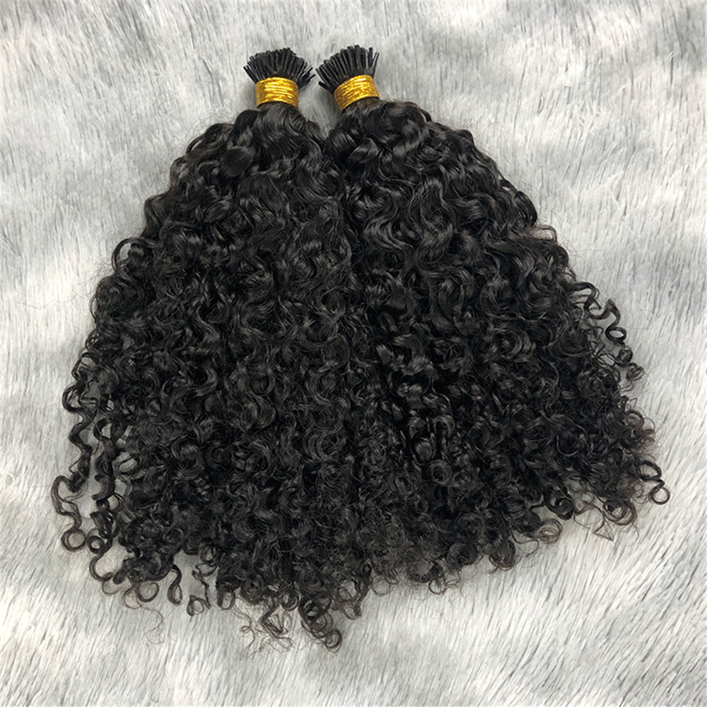 i Tip Human Hair Extensions Kinky Curly Itip Extension Real Tight Curly Microlink Hair Extensions 100g