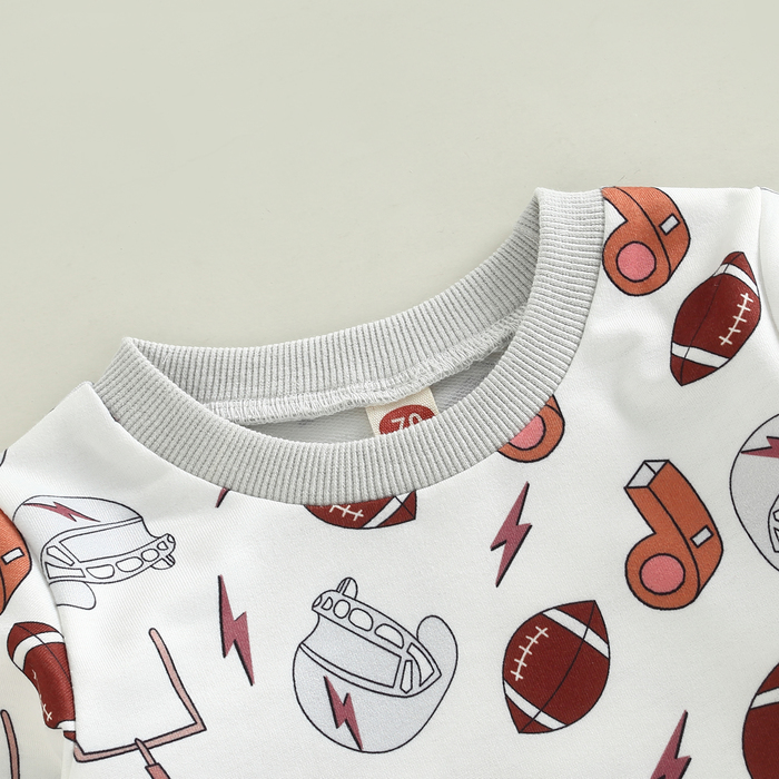 Clothing Sets 0908 Lioraitiin 03Years Toddler Baby Boys Football Autumn Outfit Long Sleeve O Neck Tops Rugby Print Pant 230418