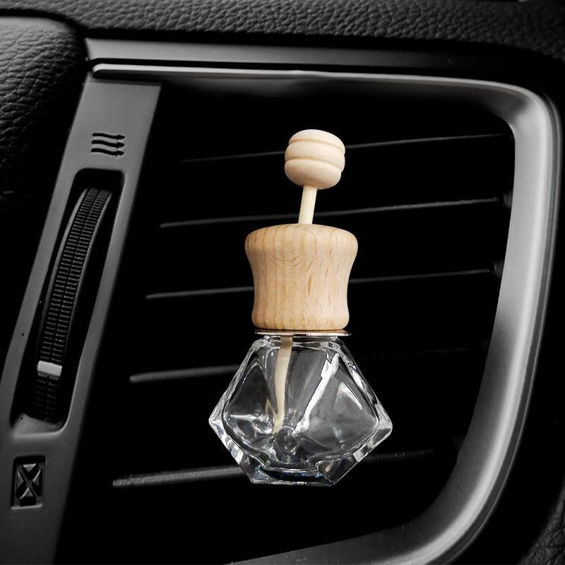 Perfume Car Bottles Empty With Clip Wood Stick Essential Oils Diffusers Conditioner Vent Automobile Air Freshener Glass Bottle Cars Decorations Fy3456