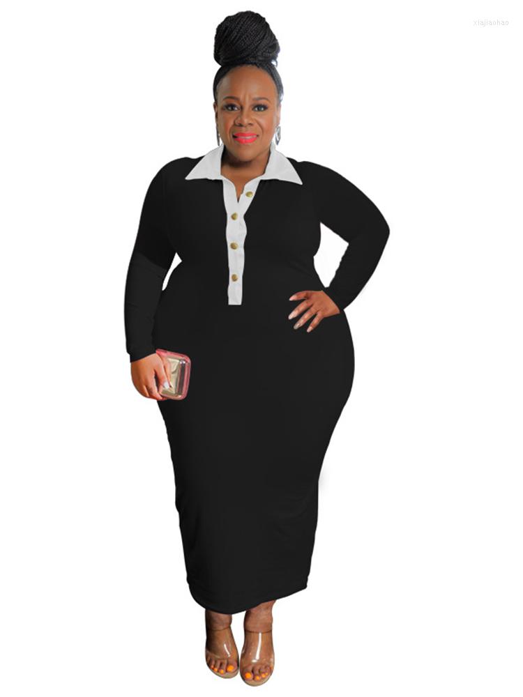 Plus Size Dresses 5XL Long Women Turn Down Collar Ankle Leg Pants Suits Autumn Fashion Casual Oversize Maxi Vestidos
