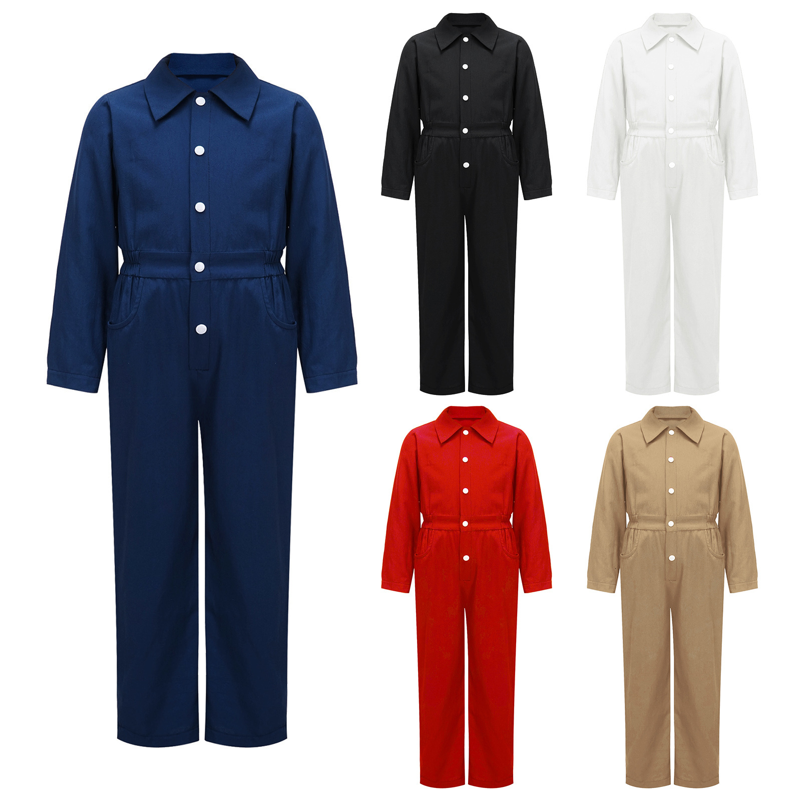 Overalls Boys Overalls Child Casual Jumpsuit Pants Mechanic Christmas Halloween Suit Flight Suits Long Sleeve Coveralls Kids Clothing 230419