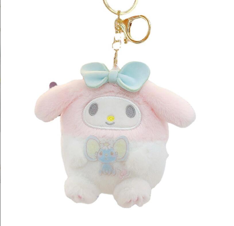 Fashion Kawaii styles Plush Jewelry KeyChains Backpack Car Fashion Key Ring Accessories Girl Wallet Plush