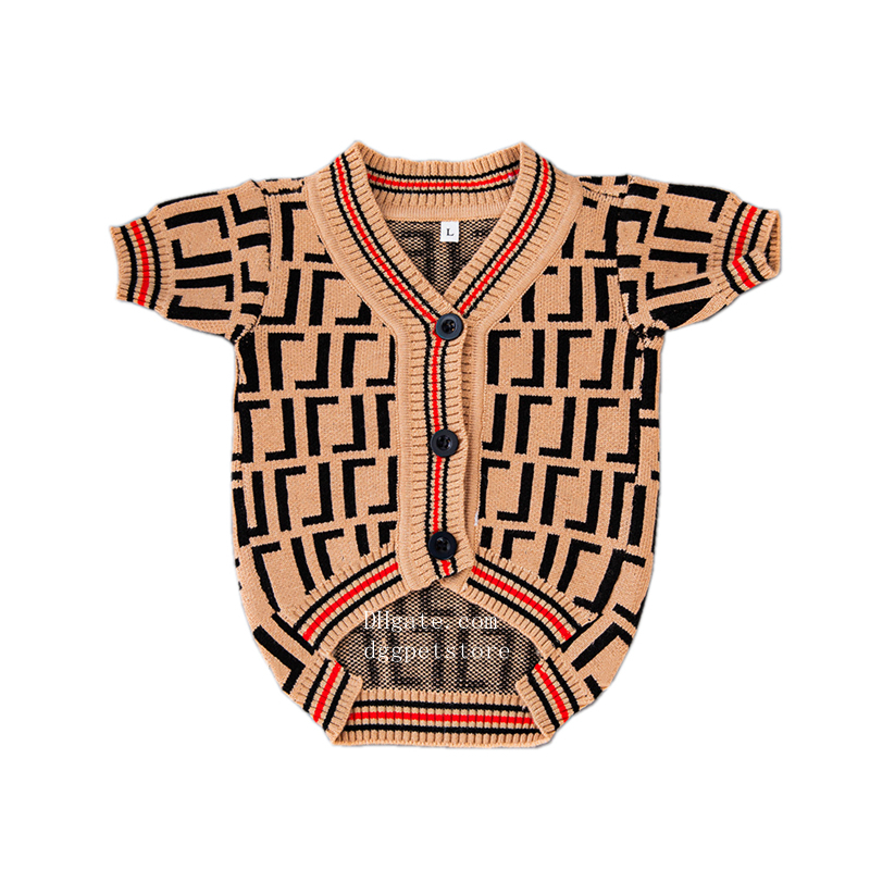 Designer Dog Clothes Winter Dog Apparel with Jacquard Letter Pattern Soft Dogs Sweater Classic Pet Casual Wear Clothing Fashion Cardigan Sweaters Knitted Coat A418