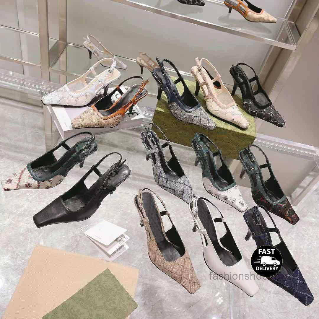 Designer Slingback Sandals Mid Heel Sandal Slippers Black mesh with crystals sparkling Print shoes Rubber Leather summer Ankle Strap Slippers 35-41
Designer Slingback Sandals Mid Heel Sandal Slippers Black mesh with crystals sparkling Print shoes Rubber Leather summer Ankle Strap Slippers 35-41