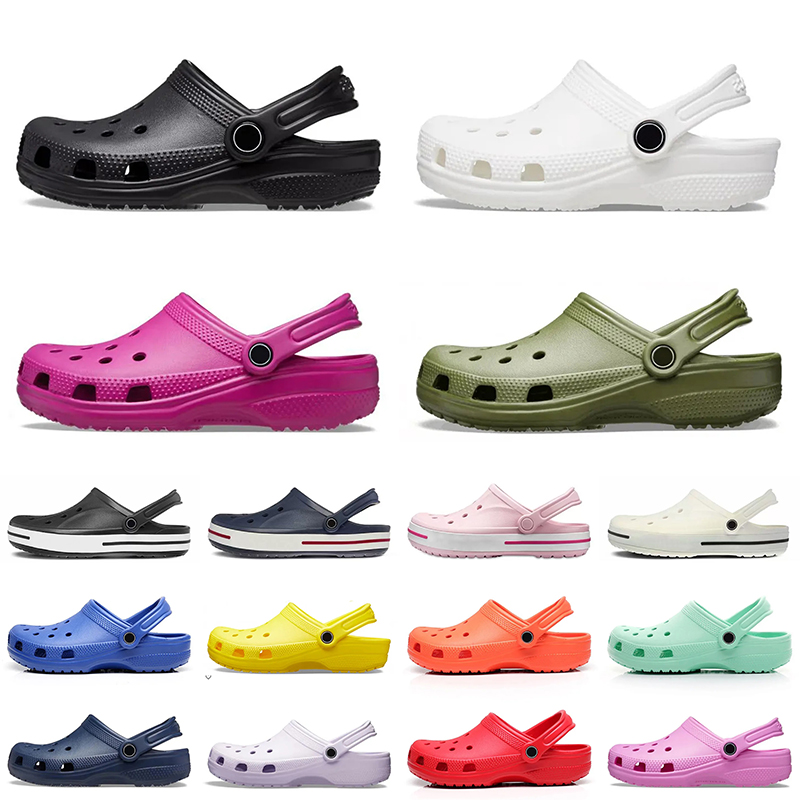 

croc clog buckle designer slides sandals platform heels slippers mens womens triple white black khaki rose pink waterproof shoes nursing hospital platform sandals, 40-45 midnght navy