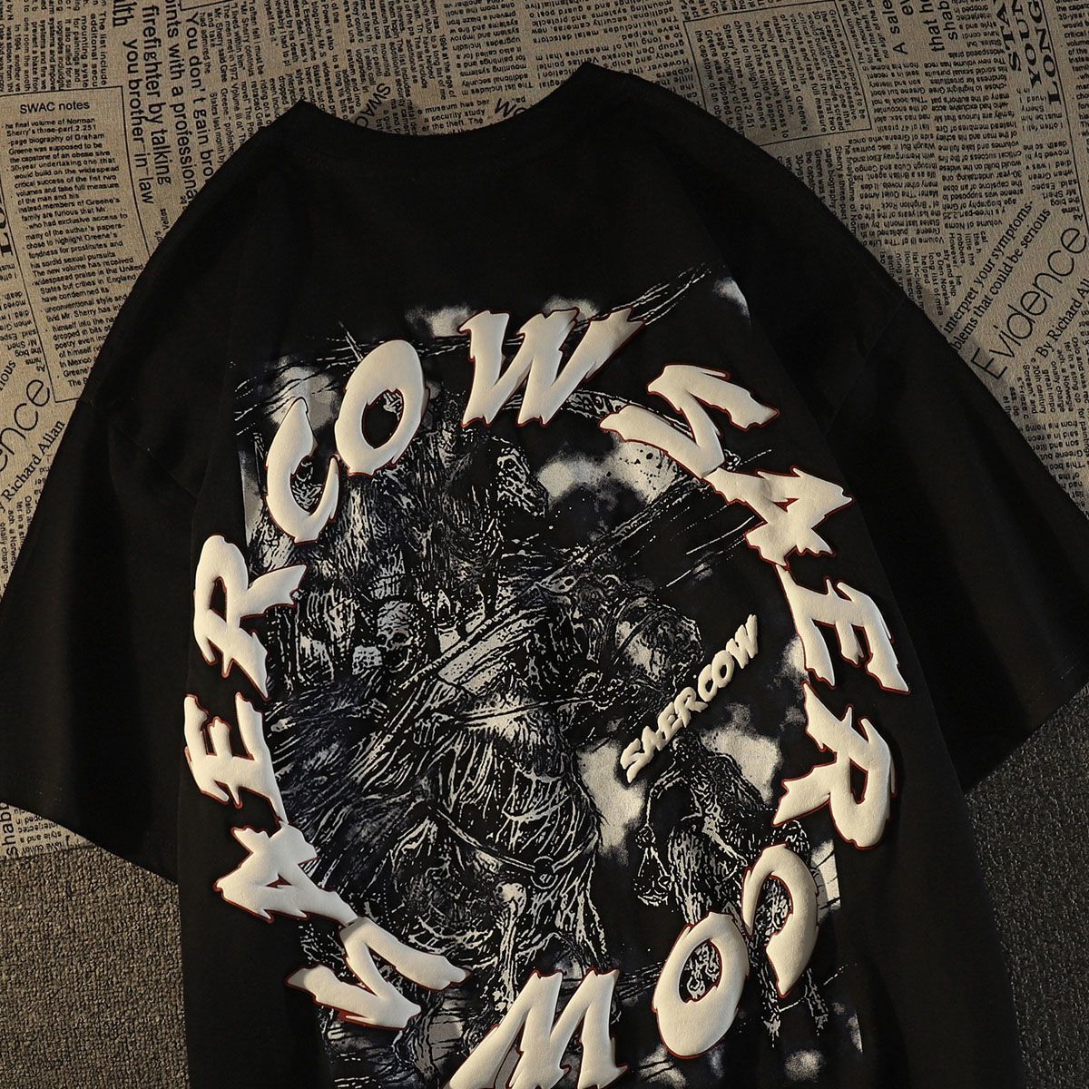 Womens TShirt American street hiphop necklace short sleeve Tshirt women ins loose size European style blast top y2k 230419