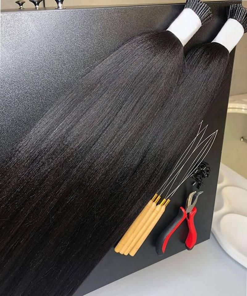 Yaki I Tip Hair Extension Remy Human Hair Kinky Straight Keratin Microlinks Itip hair Extensions 100g