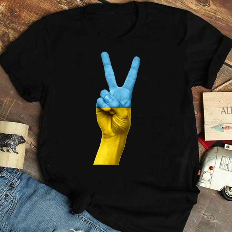 Womens TShirt Ukrainian Summer Premium Short Sleeve Flag Classic Ukraine Gift Girl Harajuku Love Tops 230419