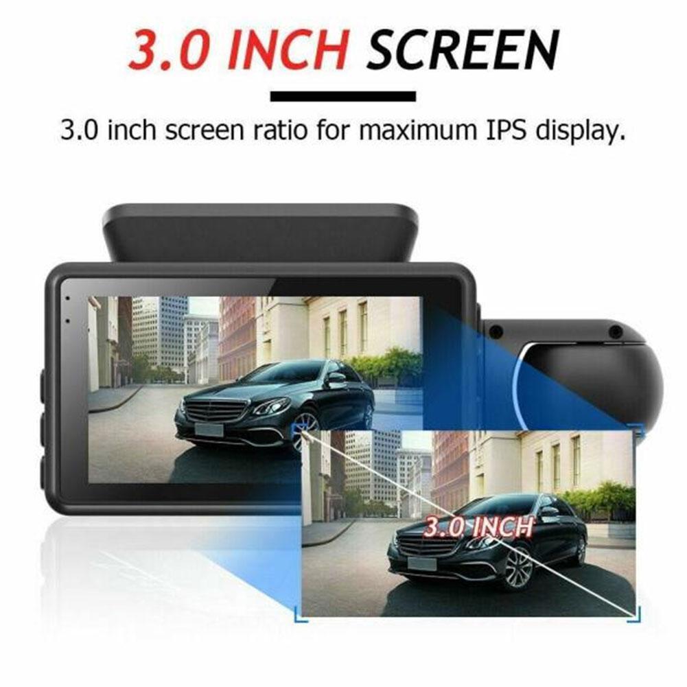 3 inch Car DVR Dual Driving Recorders With 32GB Micro SD Card Dual Lens Camera Wide Angel DVR Motorcycle Parking Reversing Night Vision Recorders