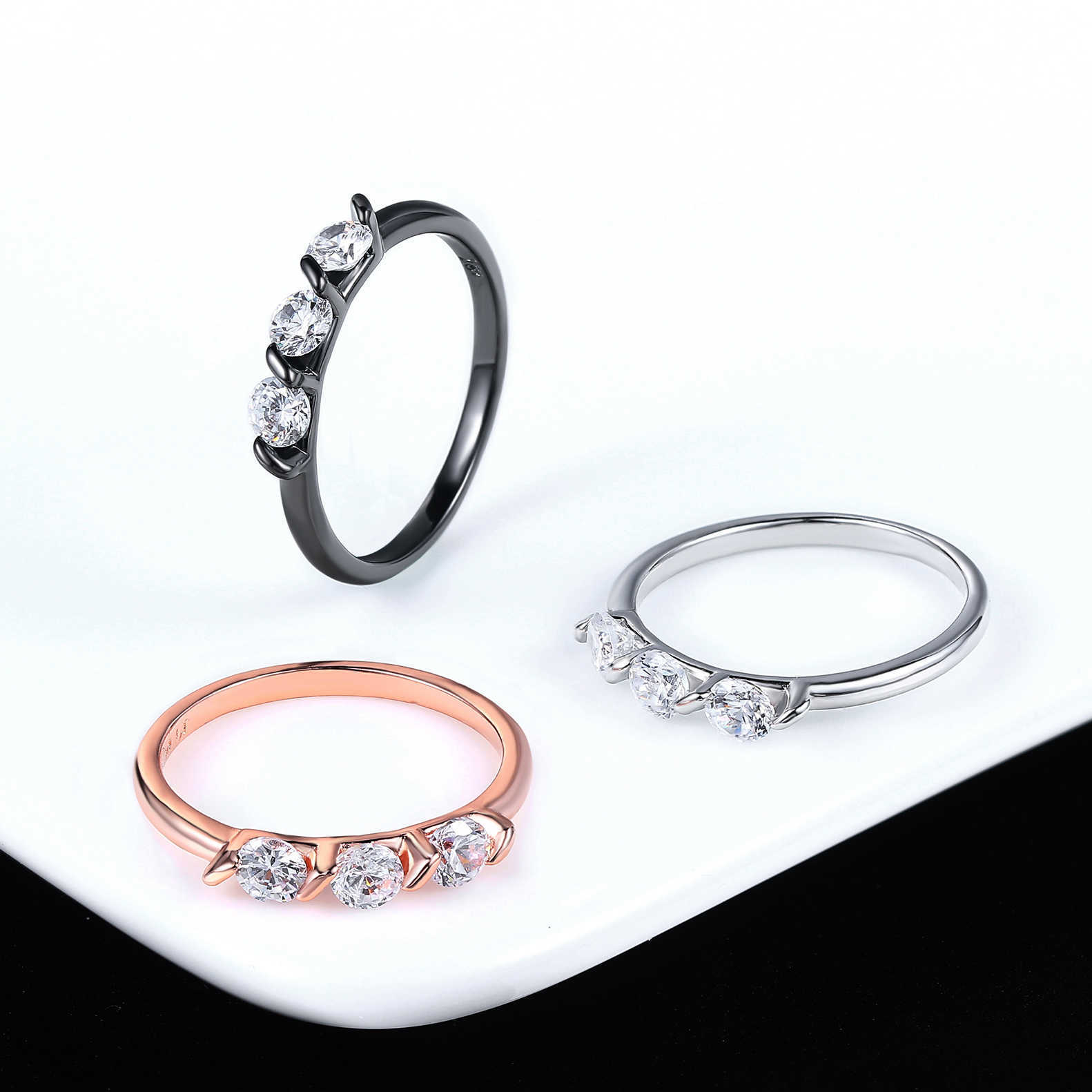 Band Rings Cubic Zirconia/Cubic Zirconia Engagement Ring HotSale Rose Gold Color Fashion Brand Wedding Jewelry For Women anel DFR067M