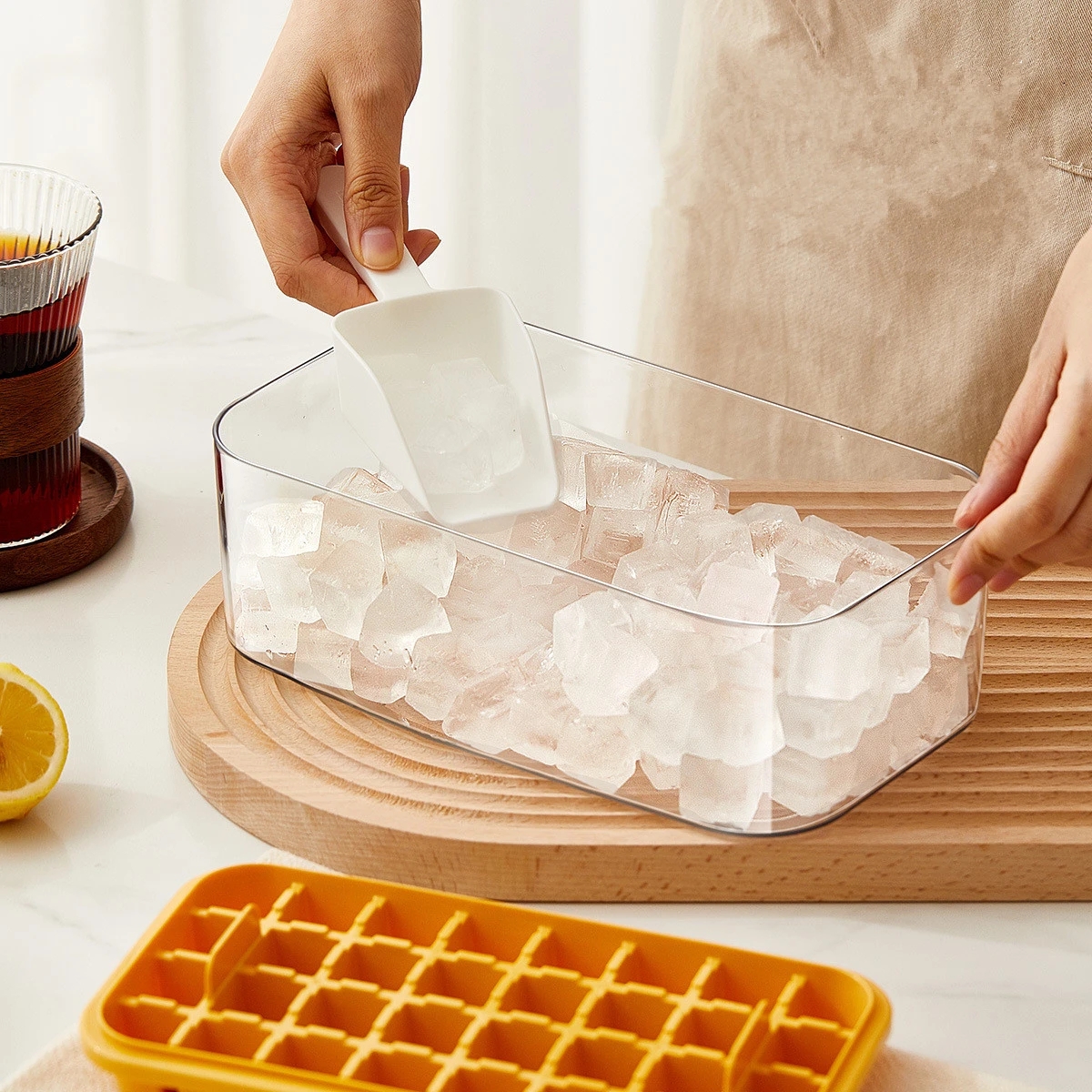 Cream Tools One-k Fall Off Easy-Release 32 Cavity Silicone Mold For tail Cube Maker With Storage Box Ice Tray Free shipping