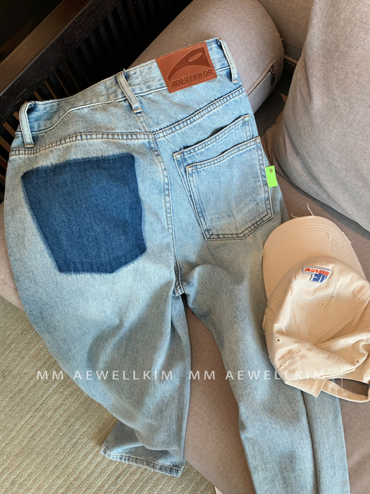 Men's Jeans ADER ERROR Loose casual straight leg jeans men's and women's spring autumn high waist neutral vertical sense wide pants 230