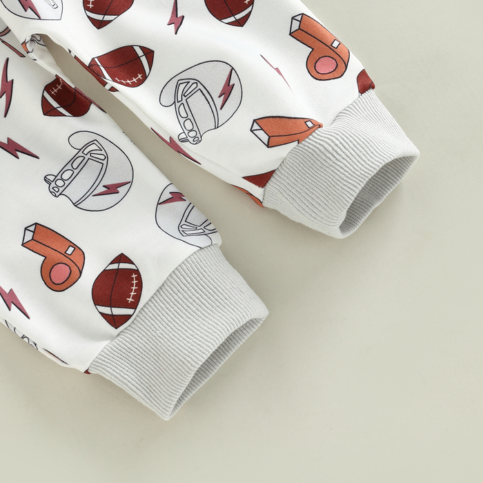 Clothing Sets 0908 Lioraitiin 03Years Toddler Baby Boys Football Autumn Outfit Long Sleeve O Neck Tops Rugby Print Pant 230418