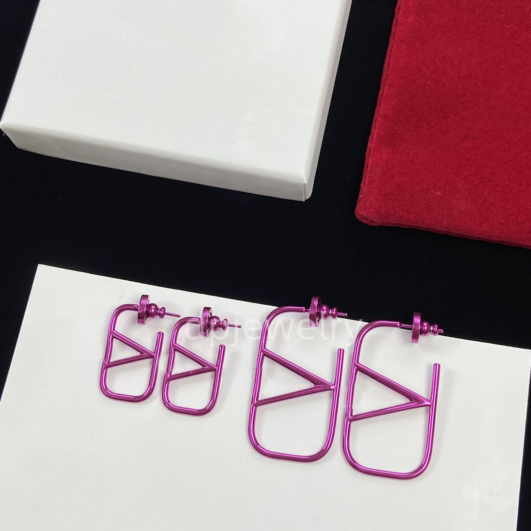 2024 New Fashion Womens Big Circle Simple Stud Earrings Hoop Earrings for Woman a-2