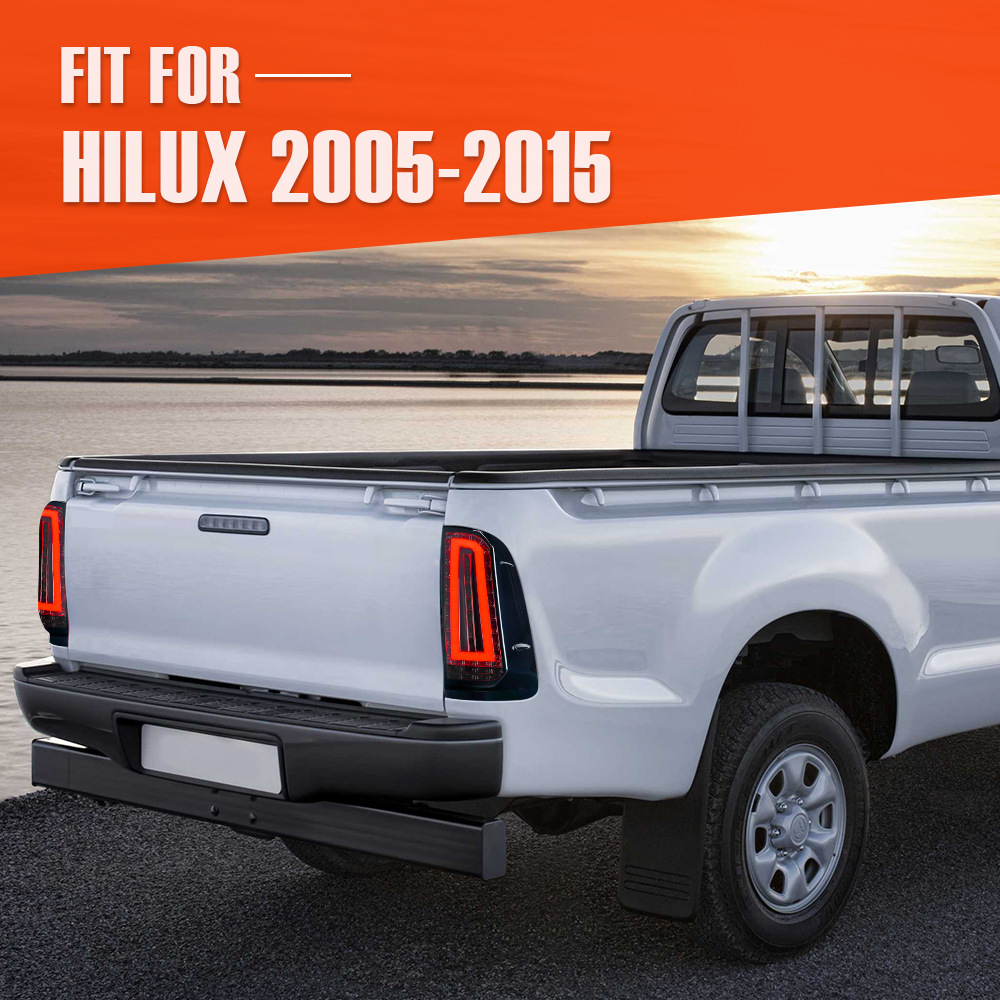 Car Modified Taillight For Toyota Hilux 20 05-20 15 LED Dynamic Turn Signal Parking Lights Brake Reverse Taillights