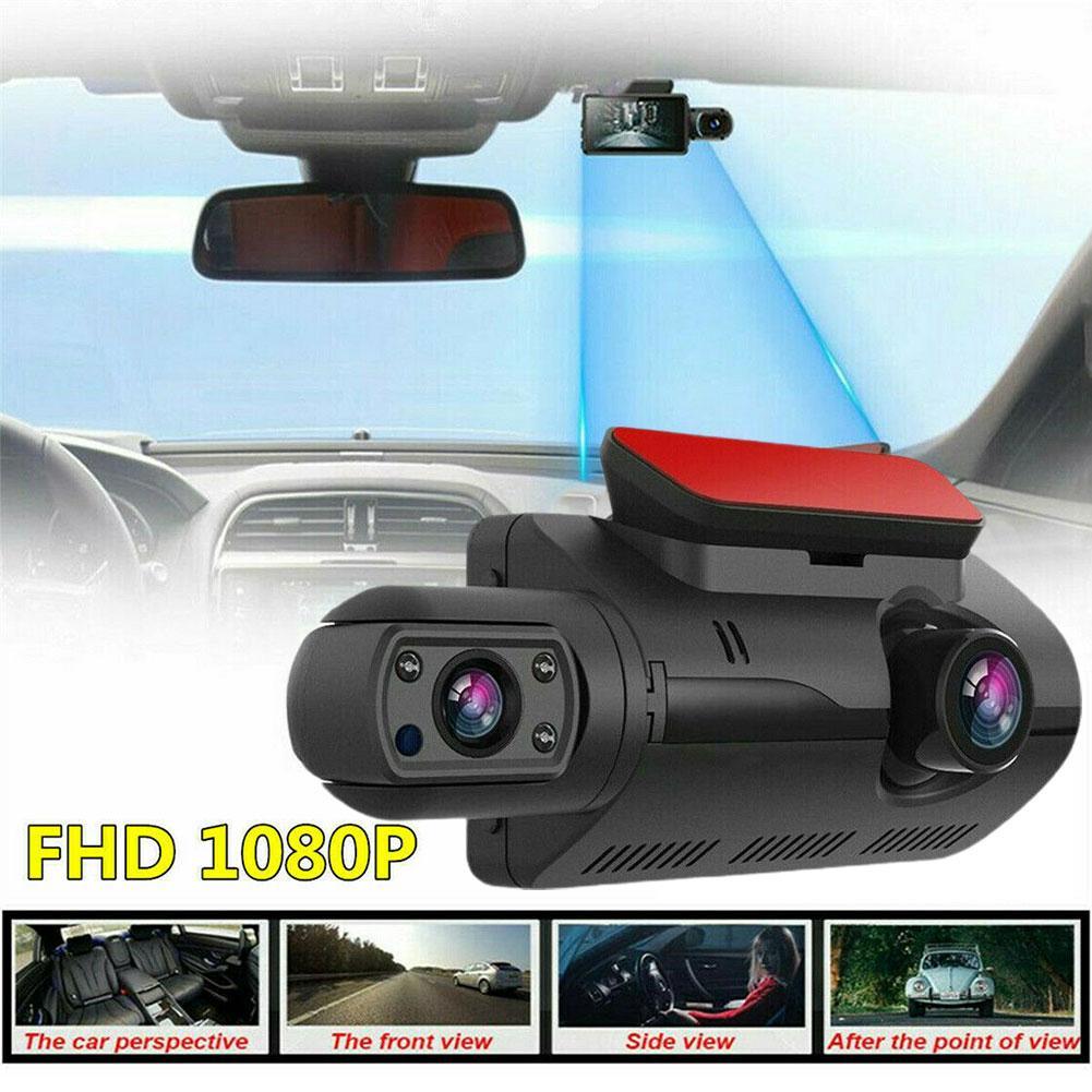 3 inch Car DVR Dual Driving Recorders With 32GB Micro SD Card Dual Lens Camera Wide Angel DVR Motorcycle Parking Reversing Night Vision Recorders