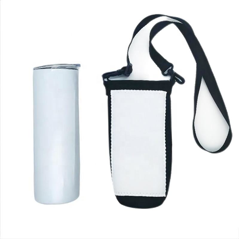 Hot selling Sublimation blank Neoprene 20 Oz tumbler sleeve Holder Carrier tote holder with shoulder strap 0419