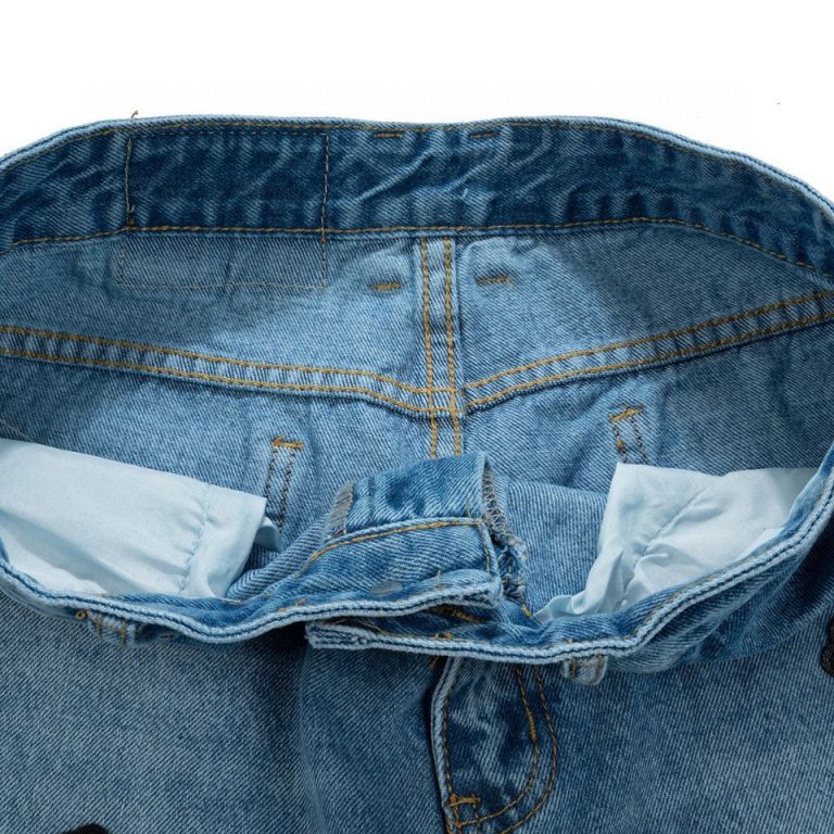 T108 Jeans Cotton Version New Leather Cross Pants Sanskrit Letter Fashion Punk Hip Hop Couple Style