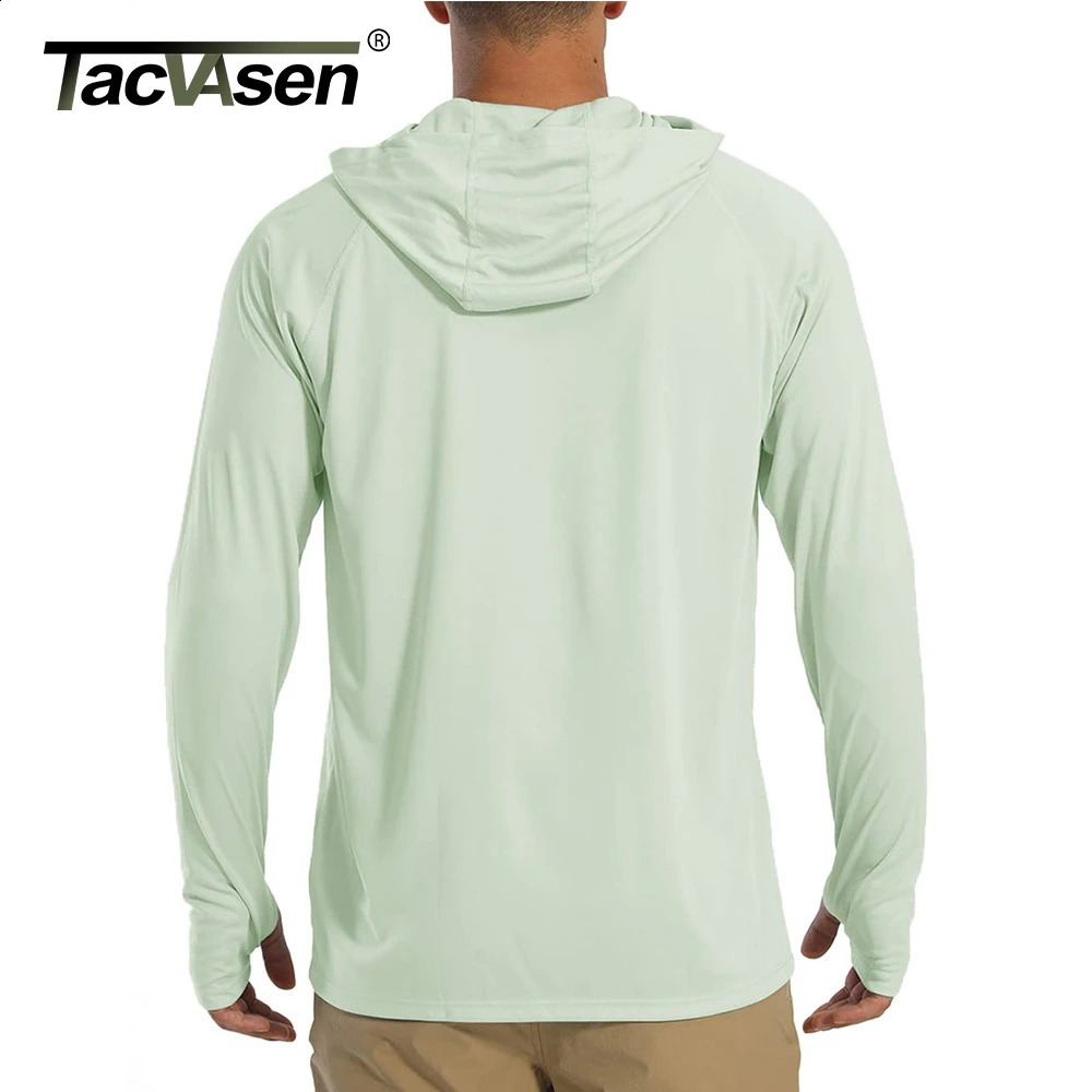 Men's T-Shirts TACVASEN Sun Protection T-Shirts Mens Long Sleeve Hoodie Casual UV-Proof T-Shirts Breathable Lightweight Quick Dry T shirts Male 2