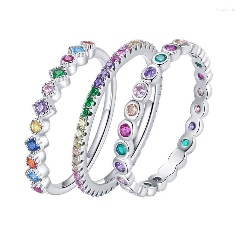 Cluster Rings Dainty For Women Colorful Round Zircon Silver Color Simple Thin Stacking Pinky Ring Female Jewelry Wholesale Gifts KCR039
Cluster Rings Dainty For Women Colorful Round Zircon Silver Color Simple Thin Stacking Pinky Ring Female Jewelry Wholesale Gifts KCR039