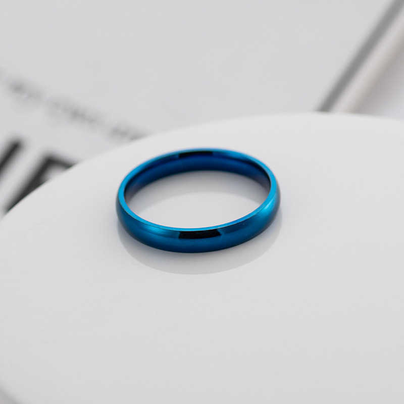 Band Rings Stainless Steel Couple Rings Inside and Outside Student Rings Blue Black Silver Gold Rose Gold Color Stainless Steel Ring