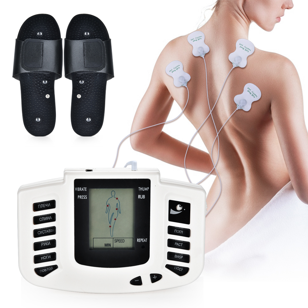 Other Massage Items Russian/English Panel JR309 Tens Eletric Muscle Stimulator Physio Machine Electroacupuncture Body Back Massager 16 Pads 230419