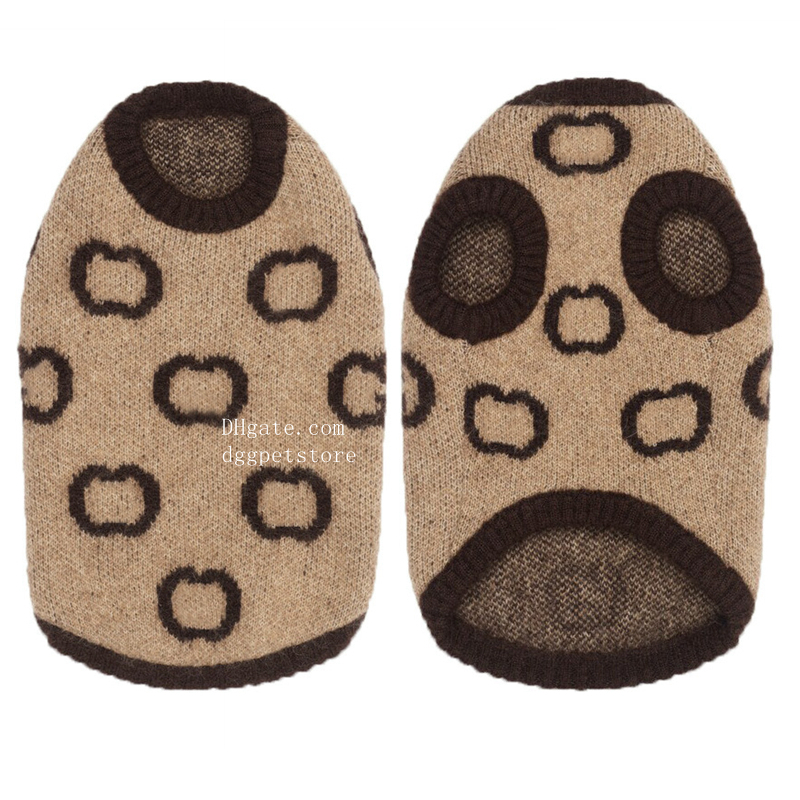Designer Dog Clothes Brands Dog Apparel with Classic Jacquard Letter Pattern Thermal Knitwear Pullover Warm Pet Sweaters Winter Coats for Small Dogs Boys Girls A451