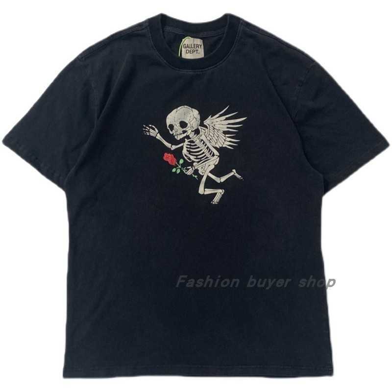 Fashion Designer Clothing Tees Rock Tshirt Galleryes deptes. 22ss Cartoon Skeleton Angel Rose Print Casual Loose Short Sleeve T-shirt Men Streetwear Hip hop TShirts, Black
Fashion Designer Clothing Tees Rock Tshirt Galleryes deptes. 22ss Cartoon Skeleton Angel Rose Print Casual Loose Short Sleeve T-shirt Men Streetwear Hip hop TShirts, Black