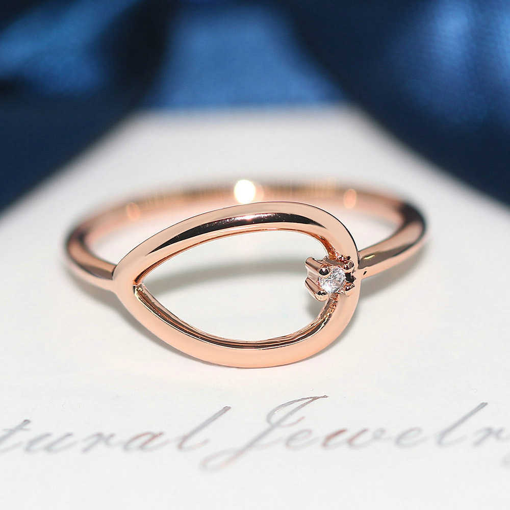 Band Rings Simple Rings For Women Hollow Out Geometry Small Zircon 3 Color Daily Comfortable Finger Ring Fashion Jewelry R907