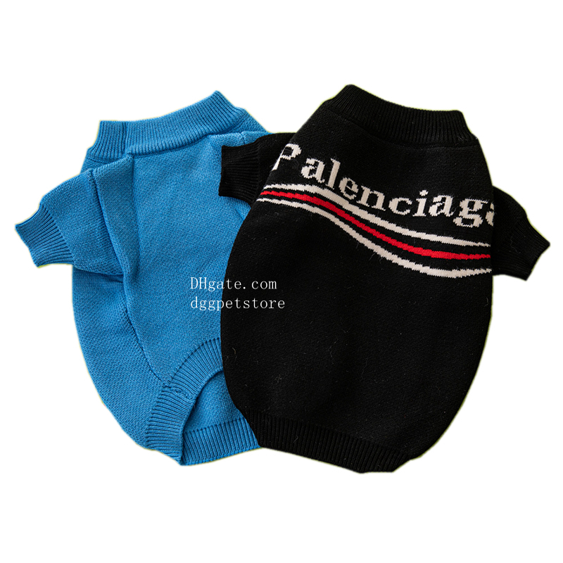 Designer Dog Clothes Warm Puppy Knitwear Jumper with Knitting Pattern Soft Pets Sweater Winter Autumn Cats Pullover Shirt for Small Dogs Medium Cat Black XS A384
