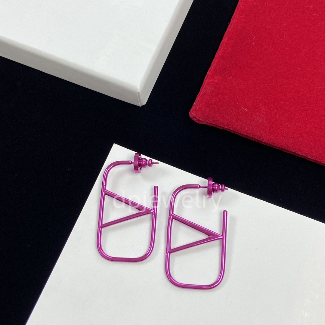 2024 New Fashion Womens Big Circle Simple Stud Earrings Hoop Earrings for Woman a-2