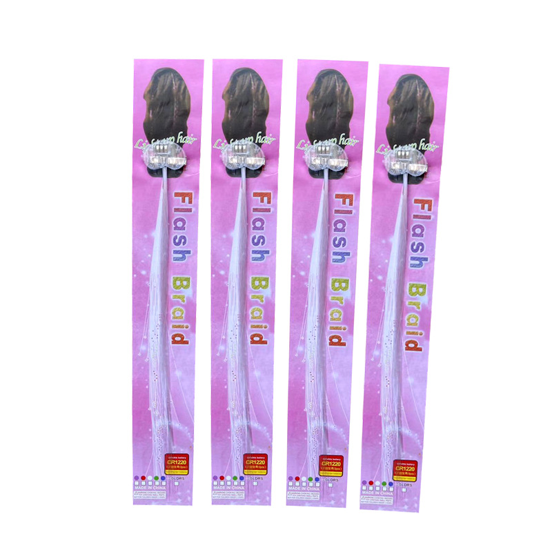 LED Light-Up Fiber Optic Barrettes Extensions Light Flashing Hair Braid Clips for Favors Festival Party Bar Concert