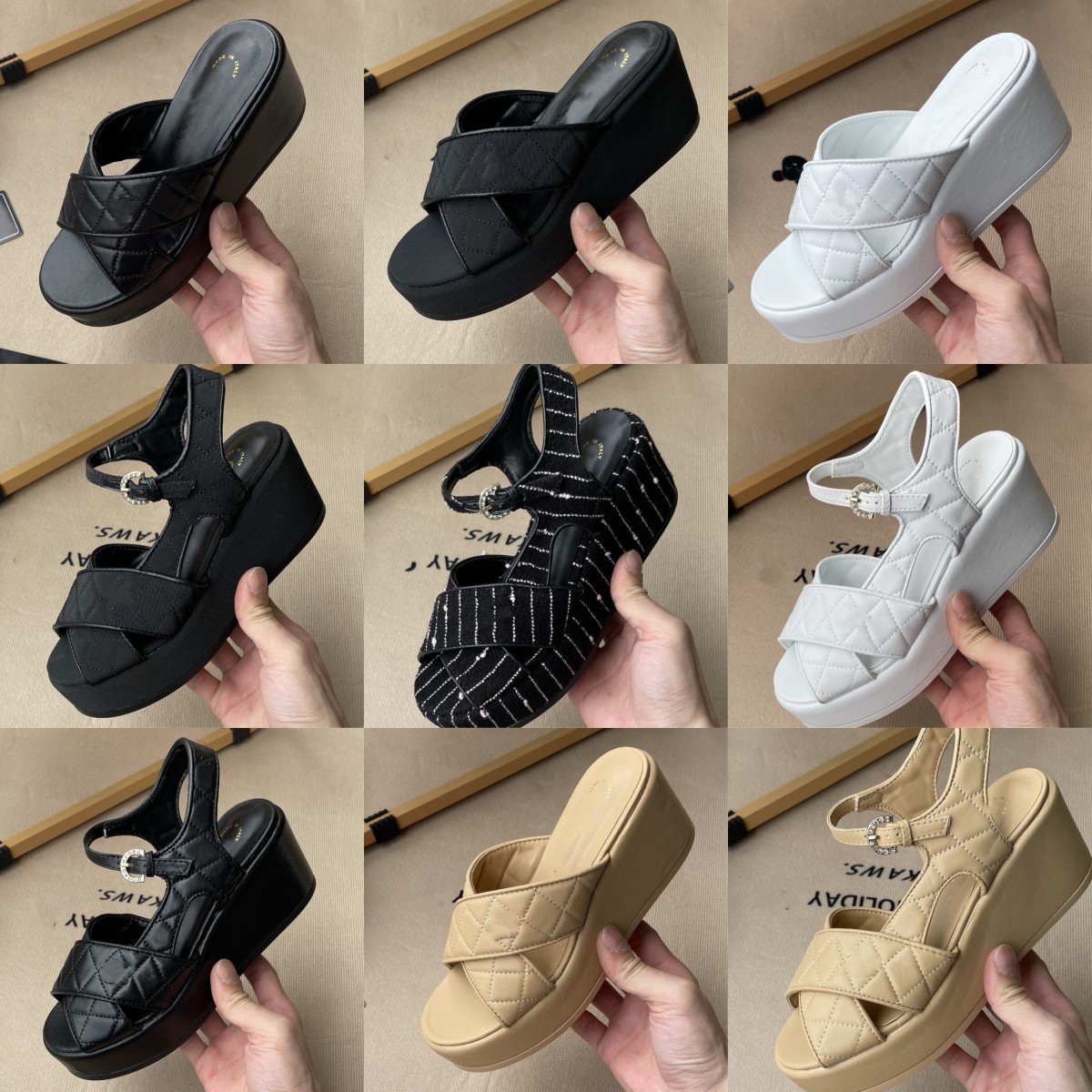 2023 Vintage Black Beige Lambskin Sandal Dad Sandals Leather Quilted Platform Heels Wedges Pump Slipper Women Lady Criss Cross Strap CHANL Mule Slip Thong Flip Flops, Chanp3
2023 Vintage Black Beige Lambskin Sandal Dad Sandals Leather Quilted Platform Heels Wedges Pump Slipper Women Lady Criss Cross Strap CHANL Mule Slip Thong Flip Flops, Chanp3