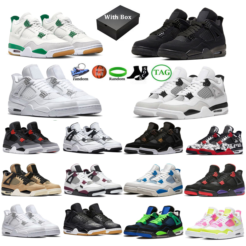With box White Oreo basketball shoes 4 4s Black Cat University Blue Pure Money Bred Fire red men Sports sneakers Mens Women
With box White Oreo basketball shoes 4 4s Black Cat University Blue Pure Money Bred Fire red men Sports sneakers Mens Women