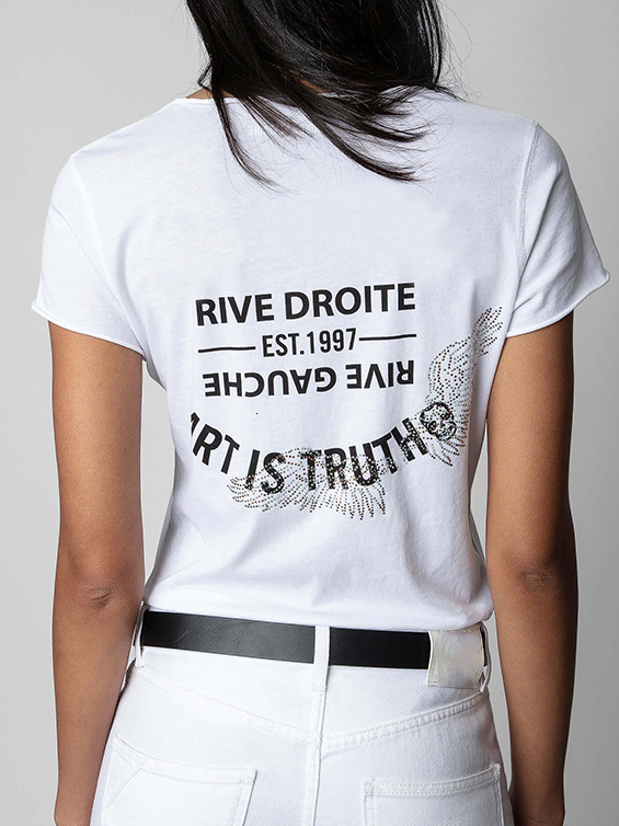 Womens TShirt Letter drill Cotton White Tees Women Chic short Sleeve V Neck T Shirt Casual Hipster Fashion Clothes Tops 230419