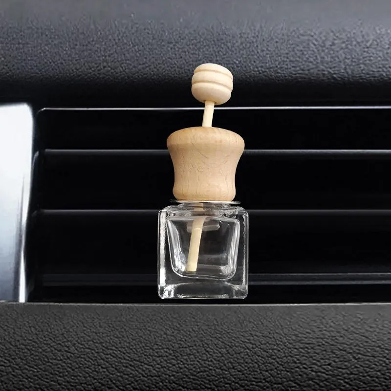 Perfume Car Bottles Empty With Clip Wood Stick Essential Oils Diffusers Conditioner Vent Automobile Air Freshener Glass Bottle Cars Decorations Fy3456