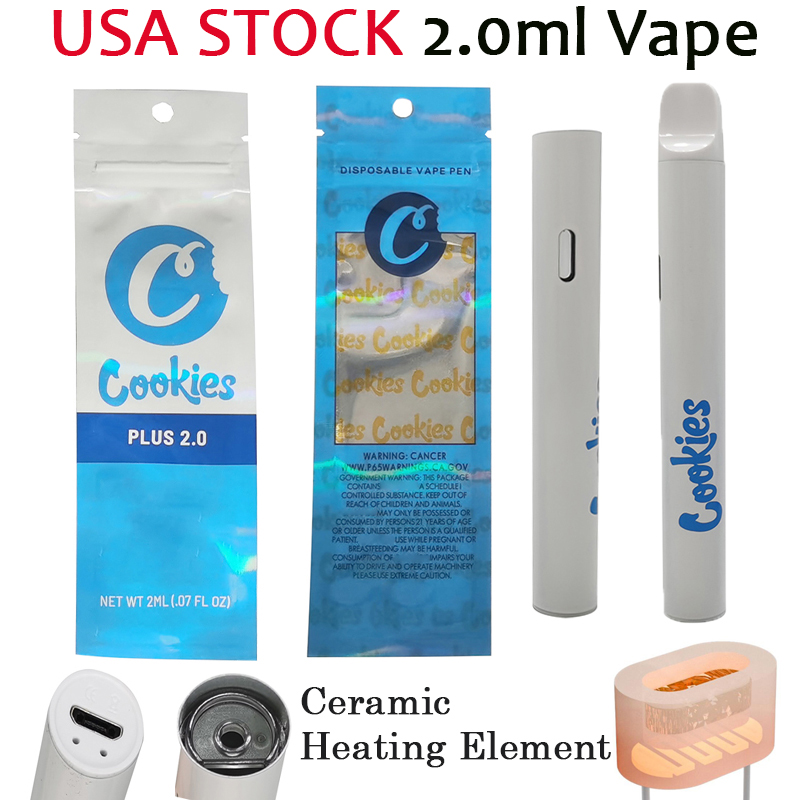 Rechargeable Cookies Disposable Vape Pen 2.0ml Vaporizer E Cigarettes USA STOCK 350mah Empty Ceramic Heating Element Vaporizers Thick Oil Vapes Cartridge with Bag
Rechargeable Cookies Disposable Vape Pen 2.0ml Vaporizer E Cigarettes USA STOCK 350mah Empty Ceramic Heating Element Vaporizers Thick Oil Vapes Cartridge with Bag
