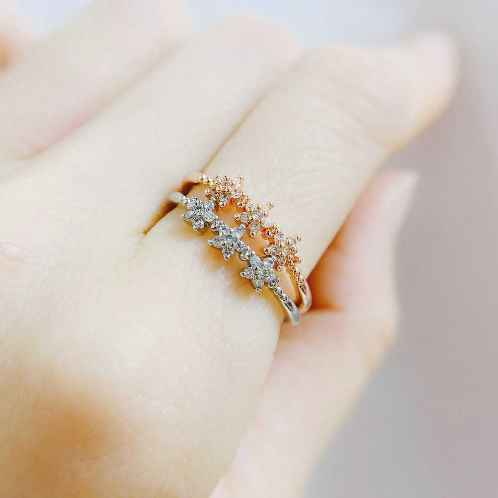 Band Rings Finger Rings For Women Special 3 Stars Cubic Zircon Rose Gold Color Silver Color Wedding Engagement Gift Fashion Jewelry R040