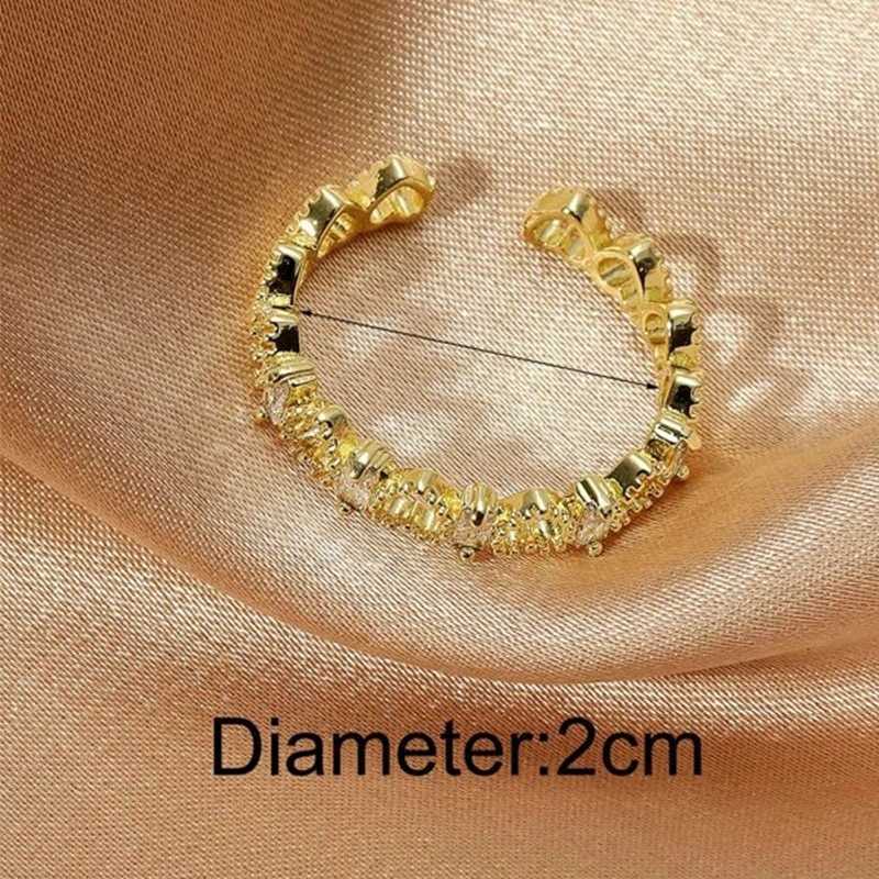 Band Rings New Fashion Gold Color Heart Shape Open Rings For Women Girls Zirconia Crystal Party Jewelry