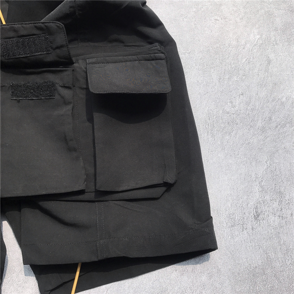 Men's Shorts Summer Black Military Cargo Jogger Men Loose Fit Drawstring Sweat Short Streetwear Nine-Pocket Styling 230419