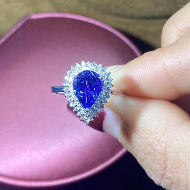 Cluster Rings AZJ Tanzanite Ring Fine Jewelry Pure 18K Gold Natural Gemstones 1.95ct Diamonds Female Anniversary Gift
Cluster Rings AZJ Tanzanite Ring Fine Jewelry Pure 18K Gold Natural Gemstones 1.95ct Diamonds Female Anniversary Gift