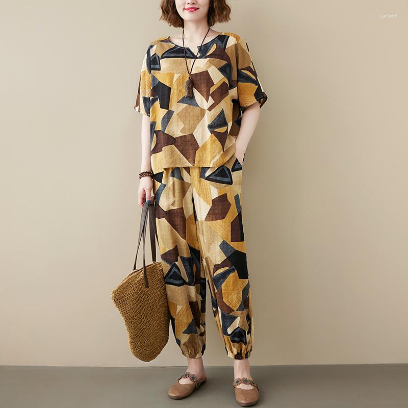 Women's Two Piece Pants Thin Soft Cotton Linen Cozy Women Clothes Set Print Floral Vintage Summer Loose Tops High Waist 2 Casual, Khaki
Women's Two Piece Pants Thin Soft Cotton Linen Cozy Women Clothes Set Print Floral Vintage Summer Loose Tops High Waist 2 Casual, Khaki