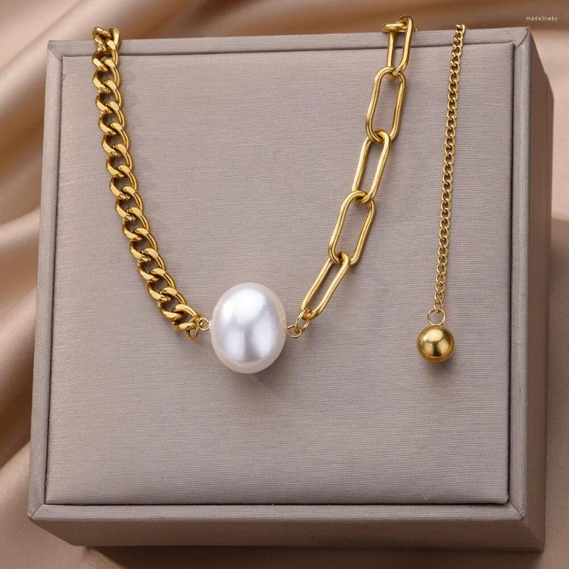 Chains Geometric Imitation Pearl Pendant Necklaces For Women Stainless Steel Gold Plated Ball Charm Vintage Party Wedding Jewelry Gifts
Chains Geometric Imitation Pearl Pendant Necklaces For Women Stainless Steel Gold Plated Ball Charm Vintage Party Wedding Jewelry Gifts