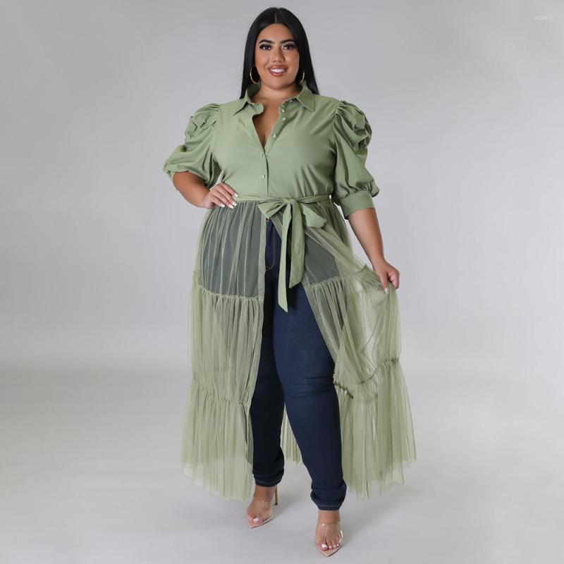Plus Size Dresses KEXU Elegant Women Big Swing Shirt Dress Sexy Mesh Patchwork Long Sleeve Single Breasted With Sashes Casual, Black
Plus Size Dresses KEXU Elegant Women Big Swing Shirt Dress Sexy Mesh Patchwork Long Sleeve Single Breasted With Sashes Casual, Black