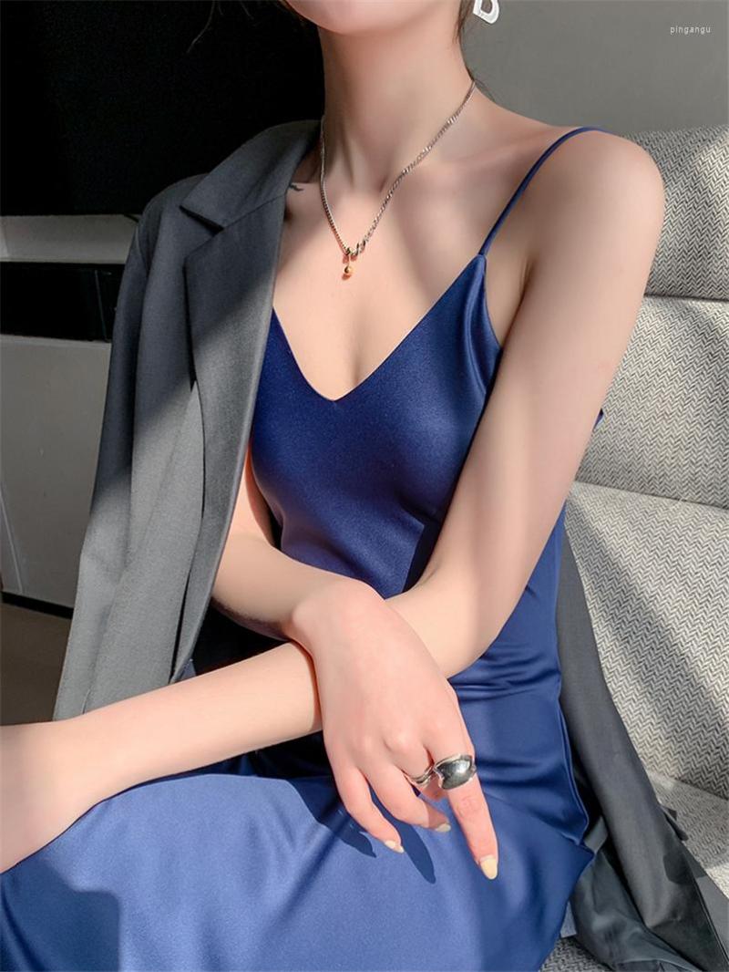 Casual Dresses Women' Solid Color Camisoles Dress With Shoulder-Straps Long Basic Under Smooth Satin Soft Petticoat Elegant Vestidos, Black
Casual Dresses Women' Solid Color Camisoles Dress With Shoulder-Straps Long Basic Under Smooth Satin Soft Petticoat Elegant Vestidos, Black