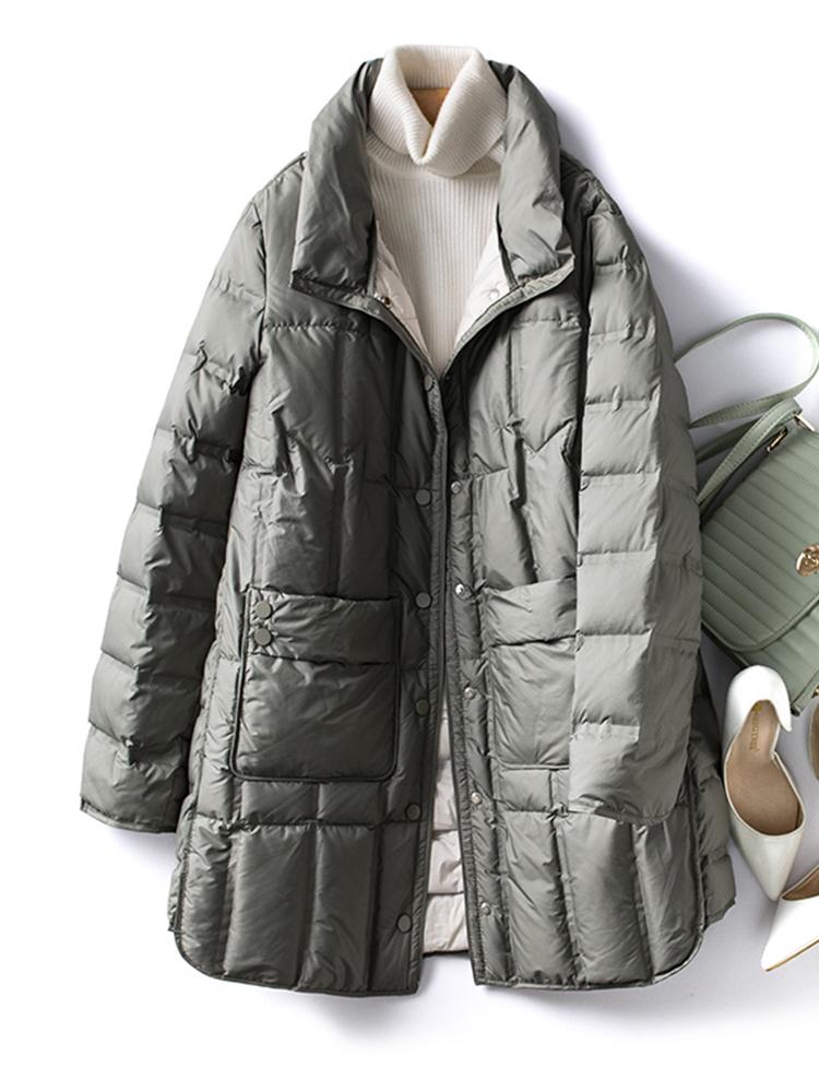 Parkas Ailegogo Autumn Winter Women Ultra Light 90% White Duck Down Parka Casual Female Loose Single Breasted Puff Feather Coat Outwear, Bean green
Parkas Ailegogo Autumn Winter Women Ultra Light 90% White Duck Down Parka Casual Female Loose Single Breasted Puff Feather Coat Outwear, Bean green