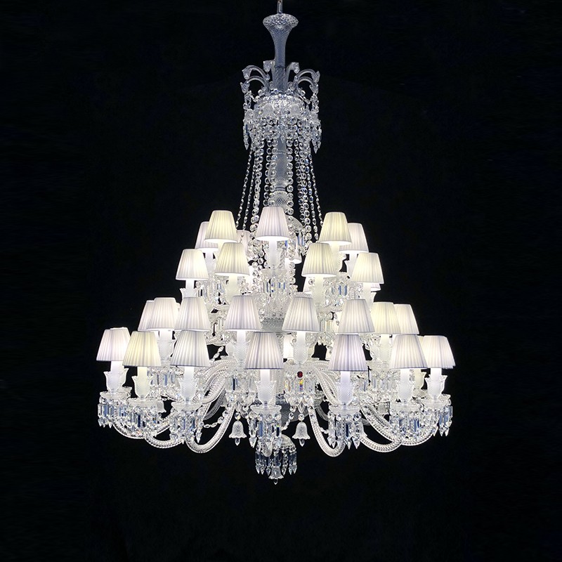 European Crystal Chandelier Living Room Dining Room Bedroom Villa Staircase Lamps White Candle Study Light Transparent Luminaire